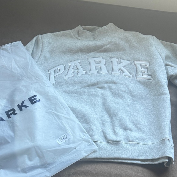 Parke Tops - PARKE Light Gray (Metallic is the color name) Logo Sweatshirt